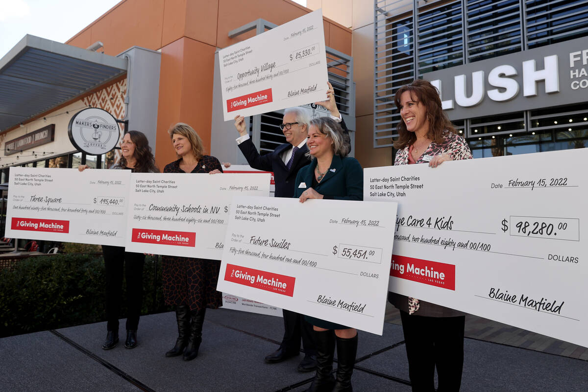 Donation recipients during a ceremony to announce campaign results from the 2021 #LightTheWorld ...