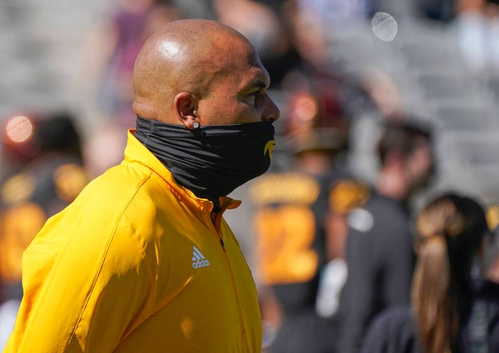 Arizona State Associate Head Coach/Defensive Coordinator/ Antonio Pierce before their game agai ...