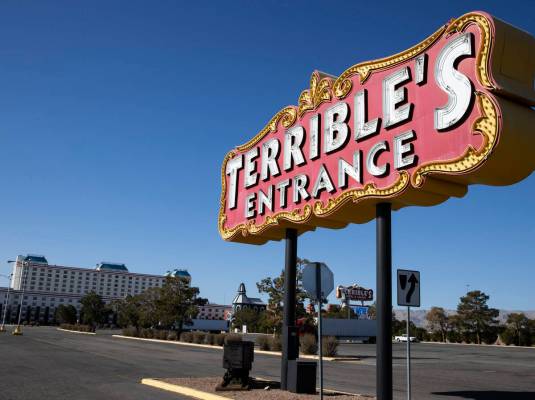 The closed down Terrible's hotel and casino shown on Wednesday, Feb. 16, 2022, in Jean. (Bizuay ...