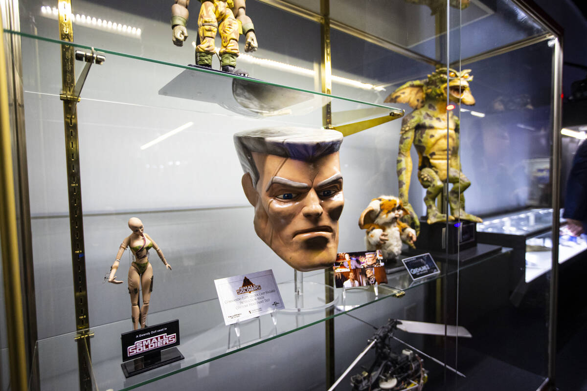 Props from the movie “Small Soldiers” are seen during a preview of The Movie Prop ...