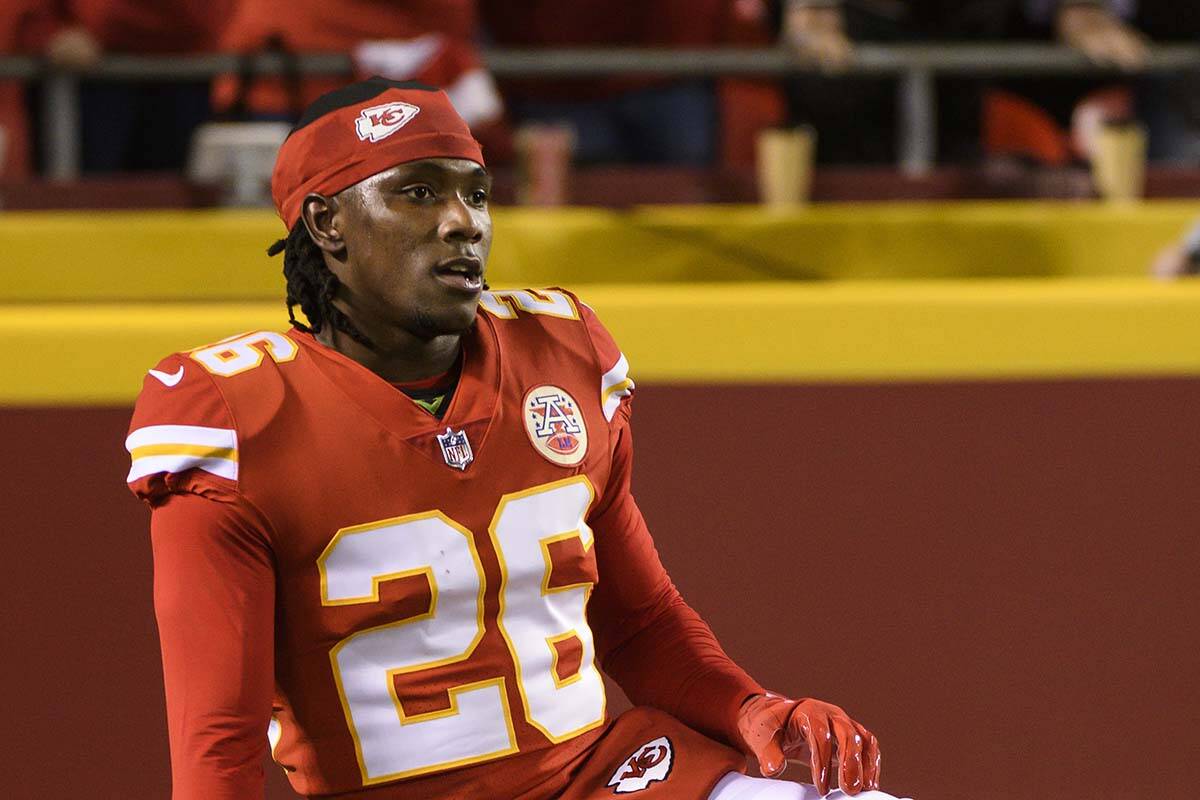 Kansas City Chiefs defensive back Chris Lammons during pregame warmups before an NFL game again ...