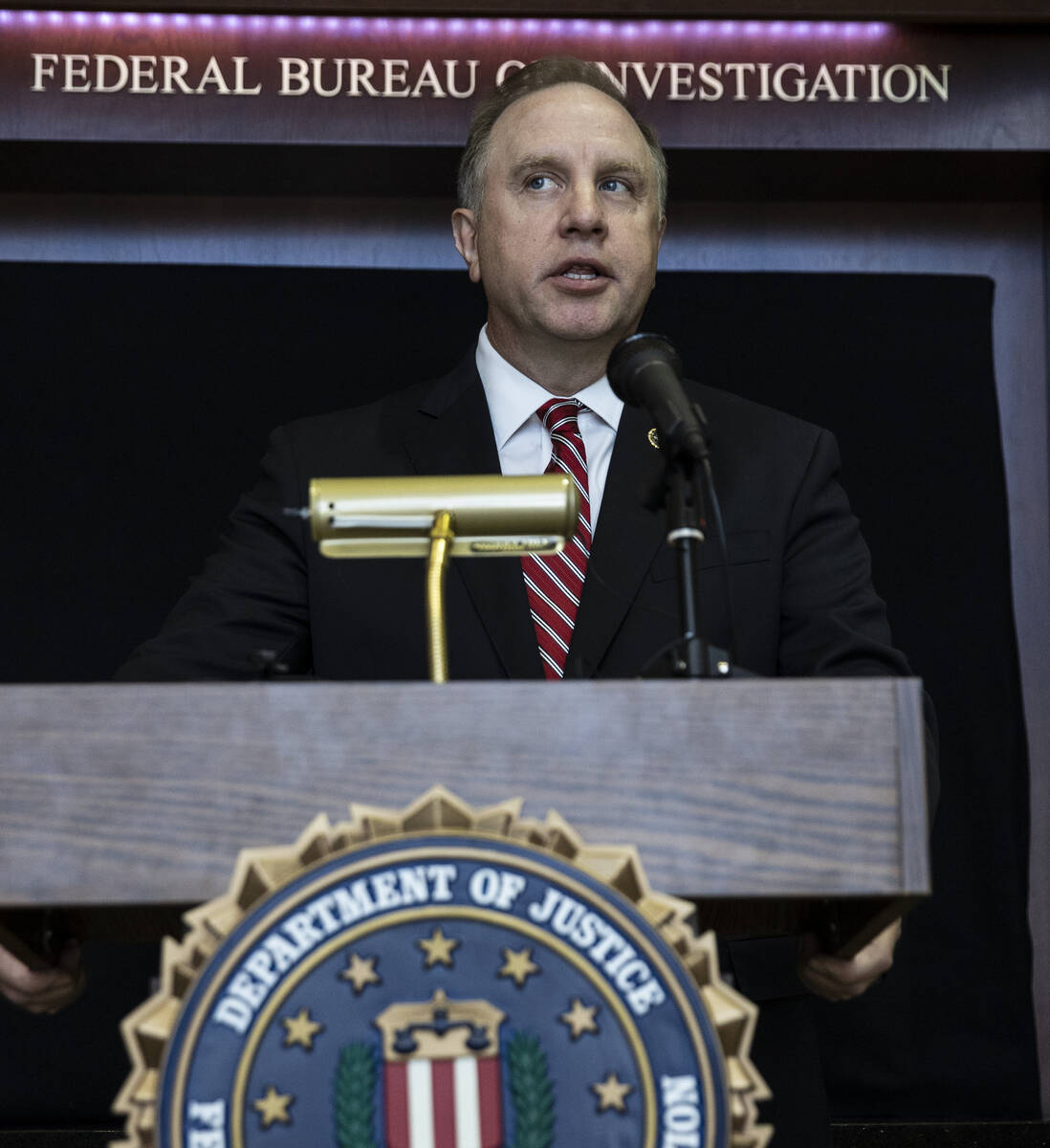 Special Agent in Charge Aaron Rouse of the FBI's Las Vegas field office speaks about a global l ...