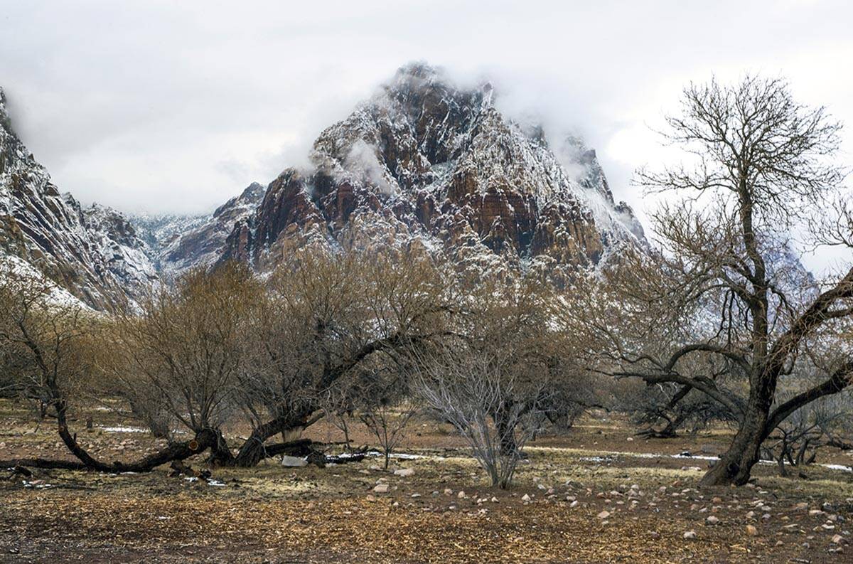 Mountains are seen in the Red Rock Conservation Area on Wednesday, Jan. 27, 2021, in Las Vegas. ...