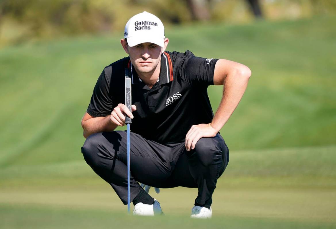 Patrick Cantlay prepares to putt on the second hole during the Phoenix Open golf tournament Fri ...