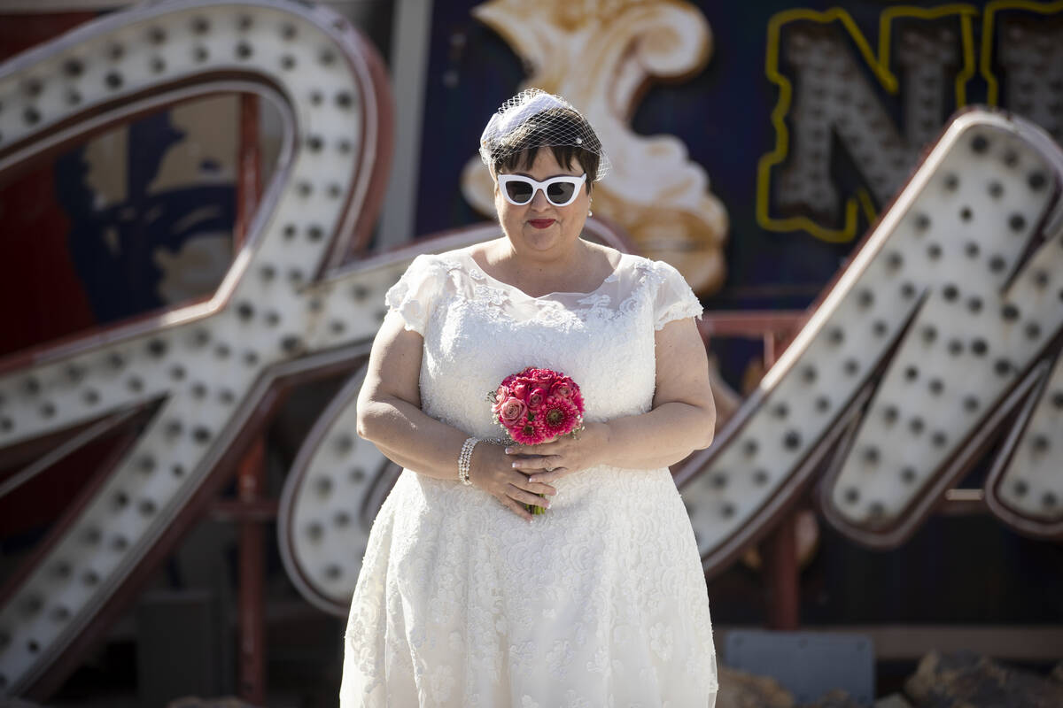 Stephanie Hippensteel makes her grand entrance to her wedding ceremony with Javier Ansoleaga, n ...