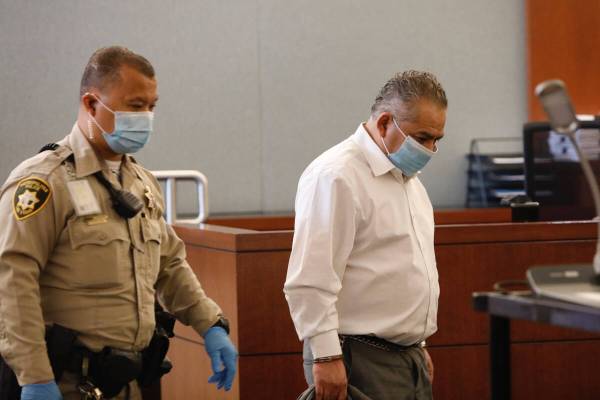 Omar Rueda-Denvers appears in court for his verdict in his retrial on Sept. 17, 2021, at the Re ...