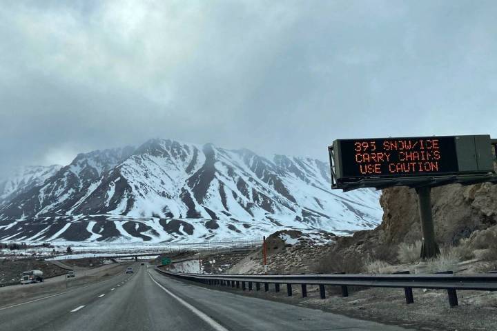 Storm clouds are seen over the Eastern Sierra in Southern Mono county, Calif. on Tuesday, Feb. ...