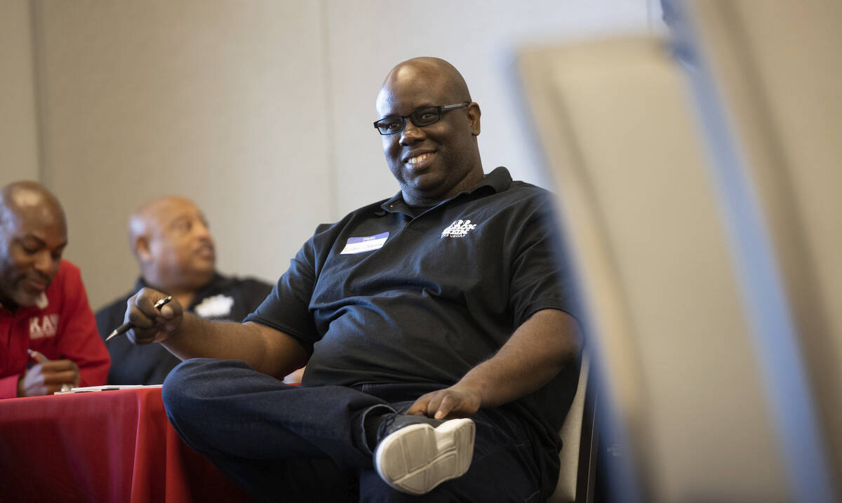 Willie Coleman listens to a speaker during a leadership summit for high school, upperclassmen a ...