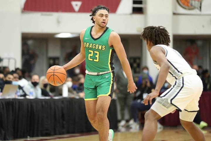 Arizona Compass Prep's Kylan Boswell #23 in action against La Lumiere during a high school bask ...