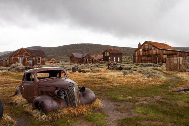 Rusty oldtimer in the ghost town of Bodie, an old gold town near Mono Lake. (Getty Images)