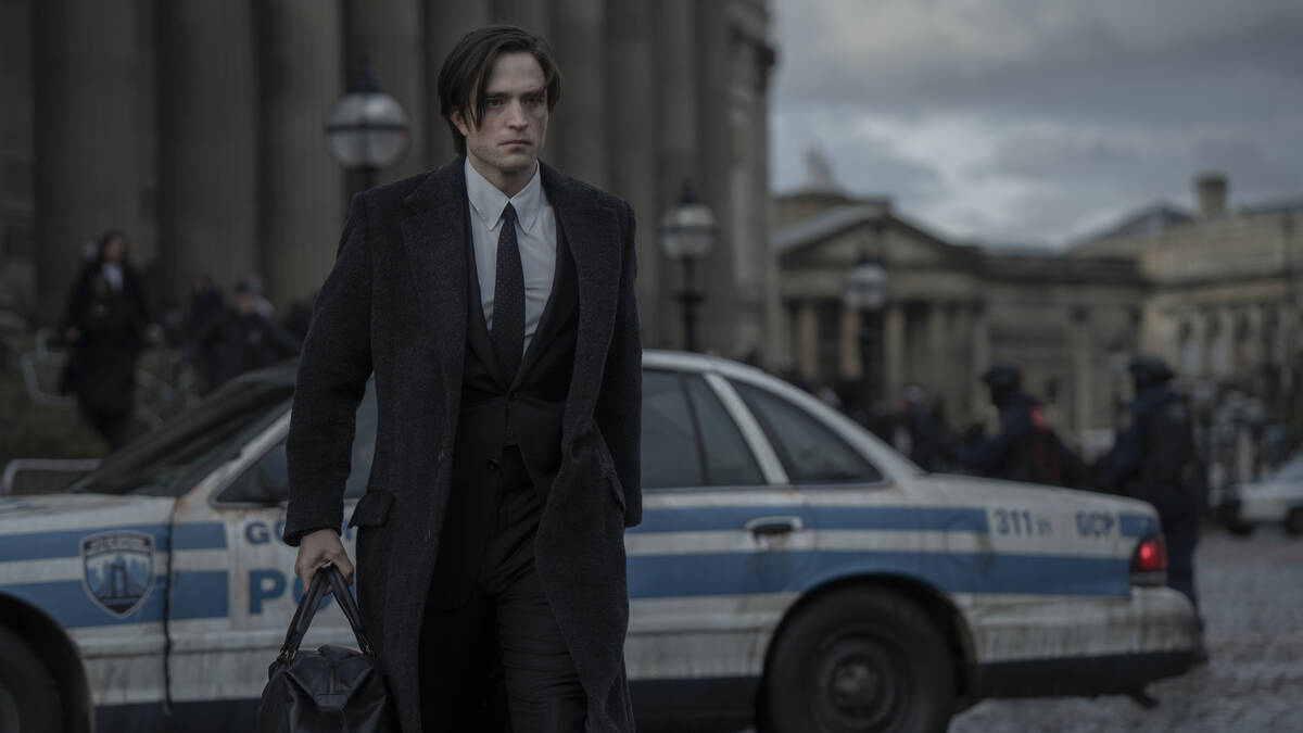 Robert Pattinson as Bruce Wayne in “The Batman.” (Jonathan Olley/Warner Bros. Pictures)