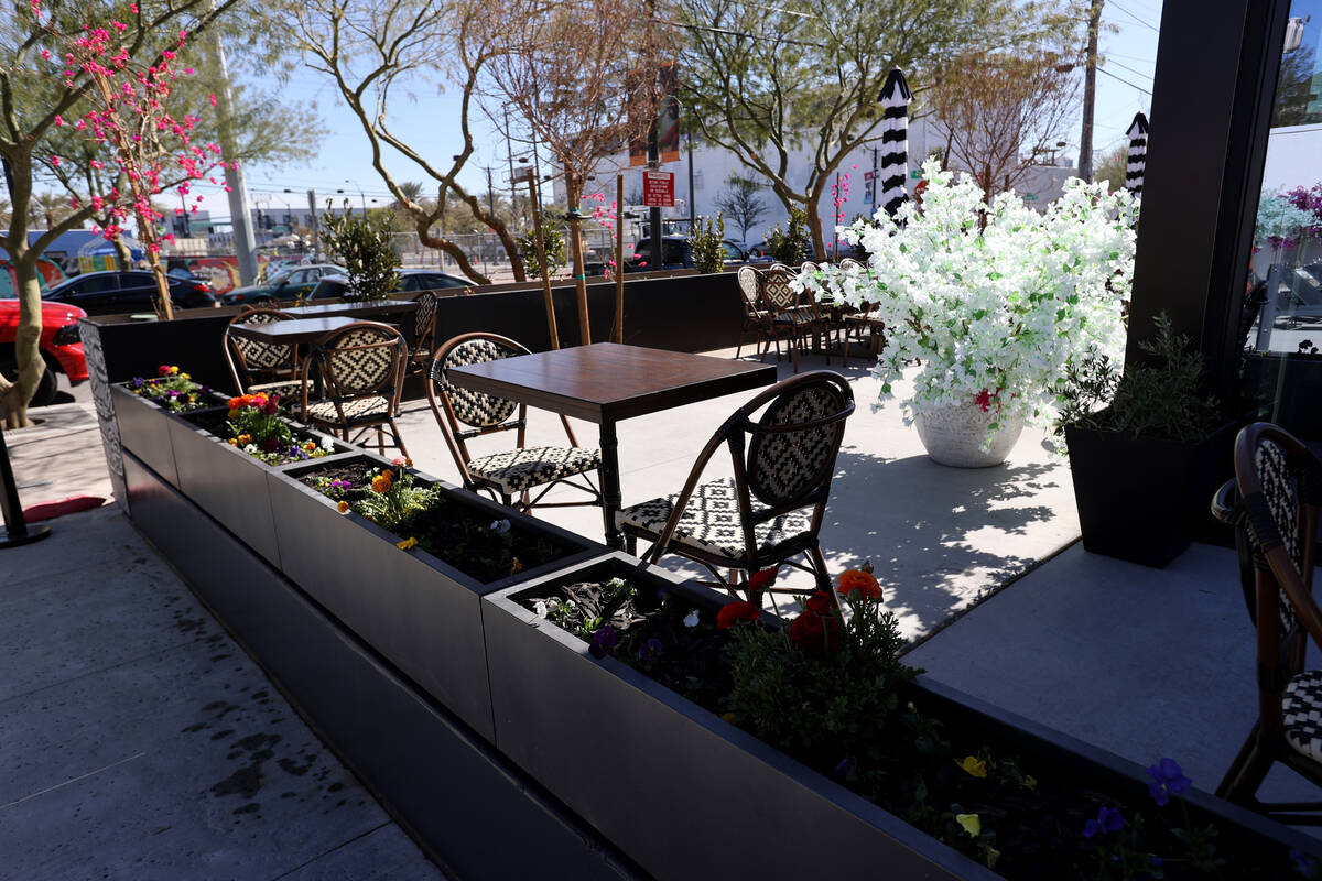 A patio at The Pepper Club at The English Hotel, named for celebrity chef Todd English, in down ...