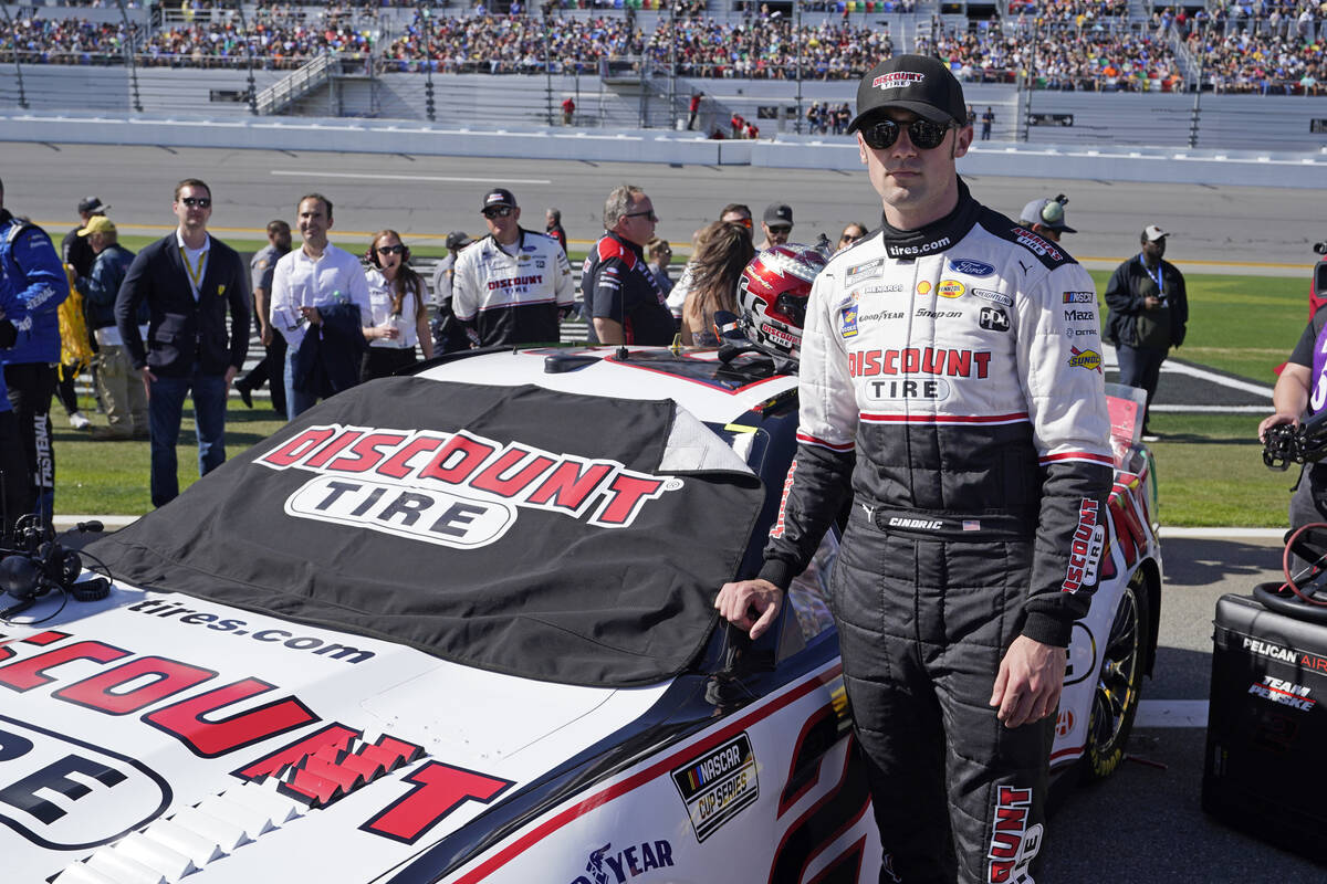 Austin Cindric by his car before the NASCAR Daytona 500 auto race at Daytona International Spee ...