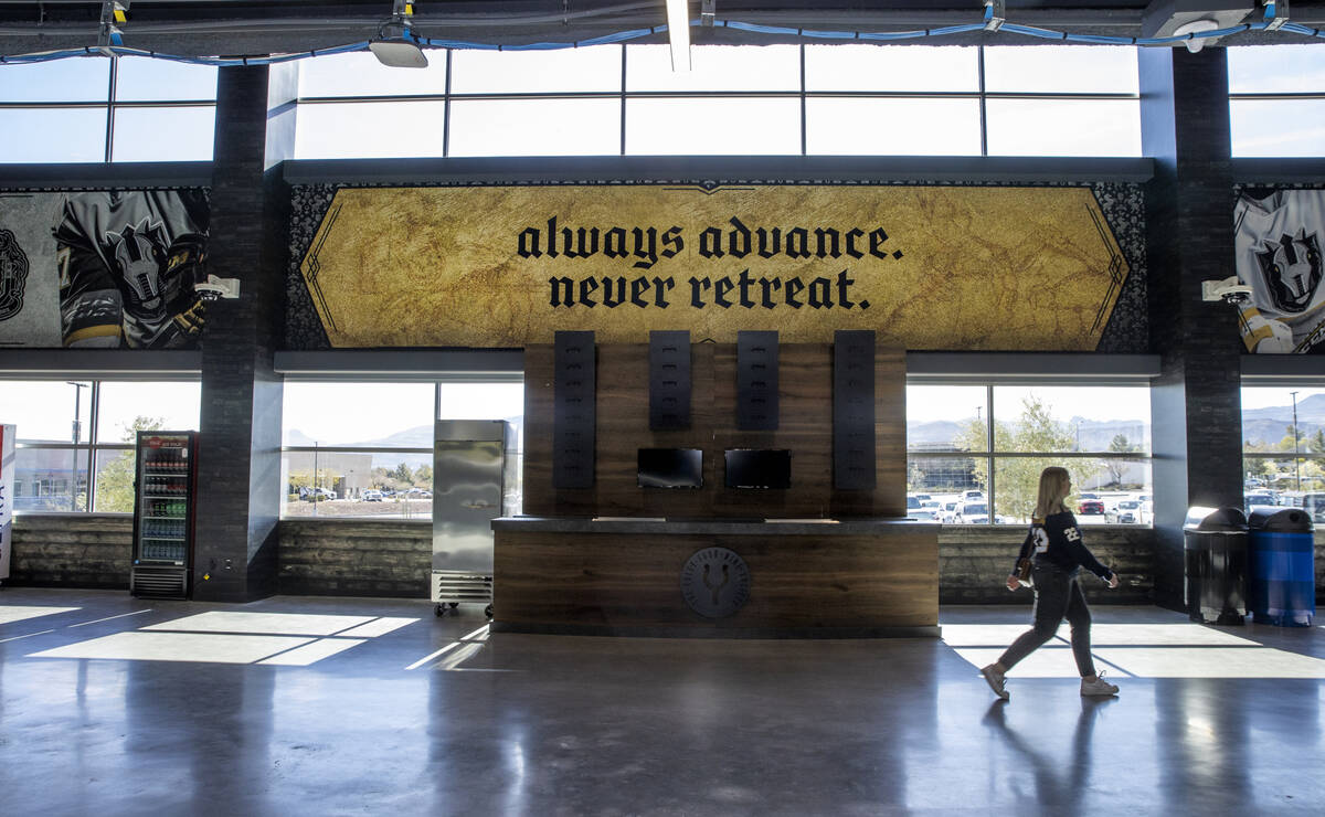 The concourse maintains the fortress theme during a tour of the new Dollar Loan Center on Thurs ...