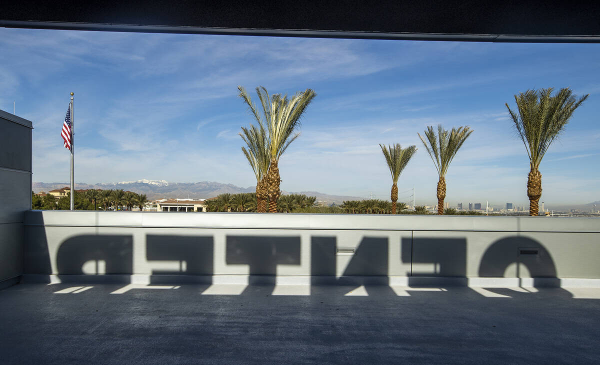 A deck with view overlooks the Tiltyard during a tour of the new Dollar Loan Center on Thursday ...