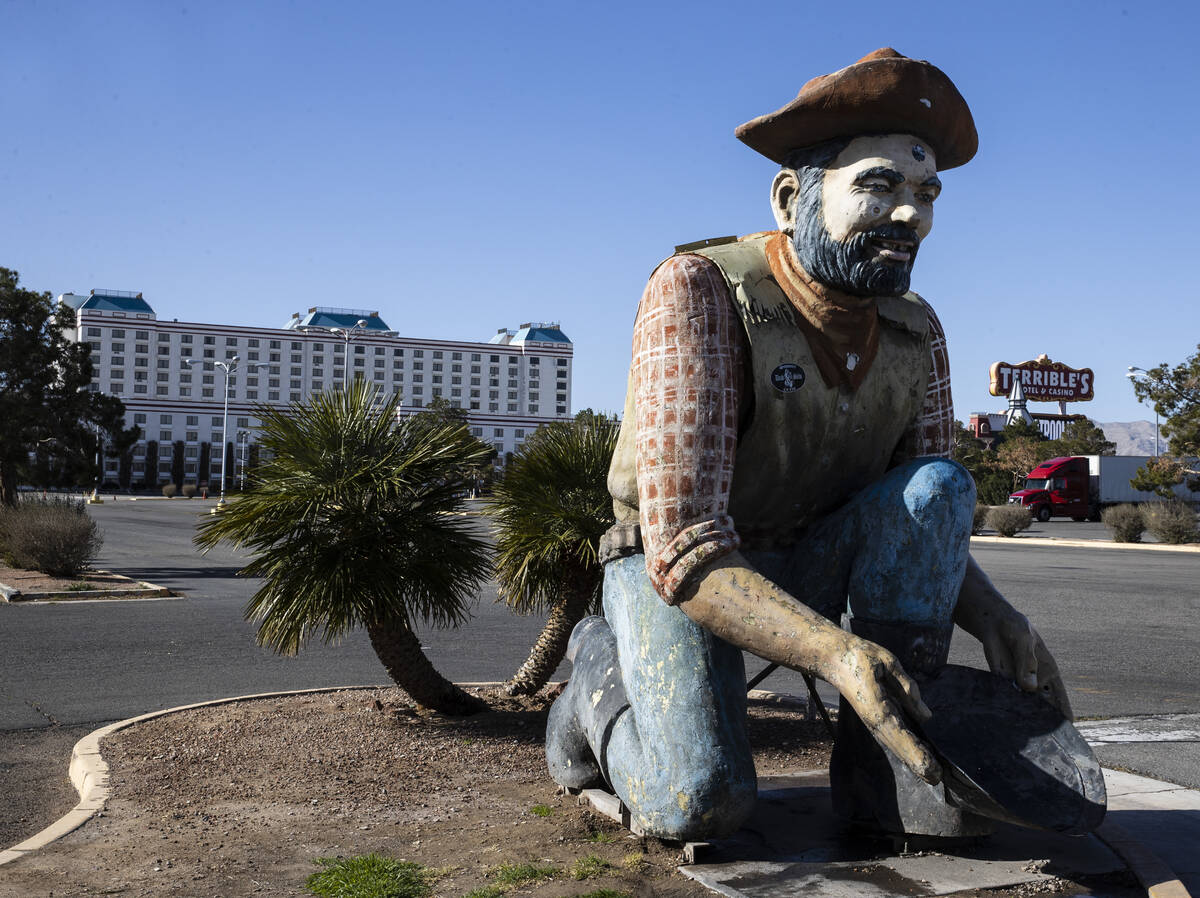 The closed down Terrible's hotel and casino shown on Wednesday, Feb. 16, 2022, in Jean. (Bizuay ...