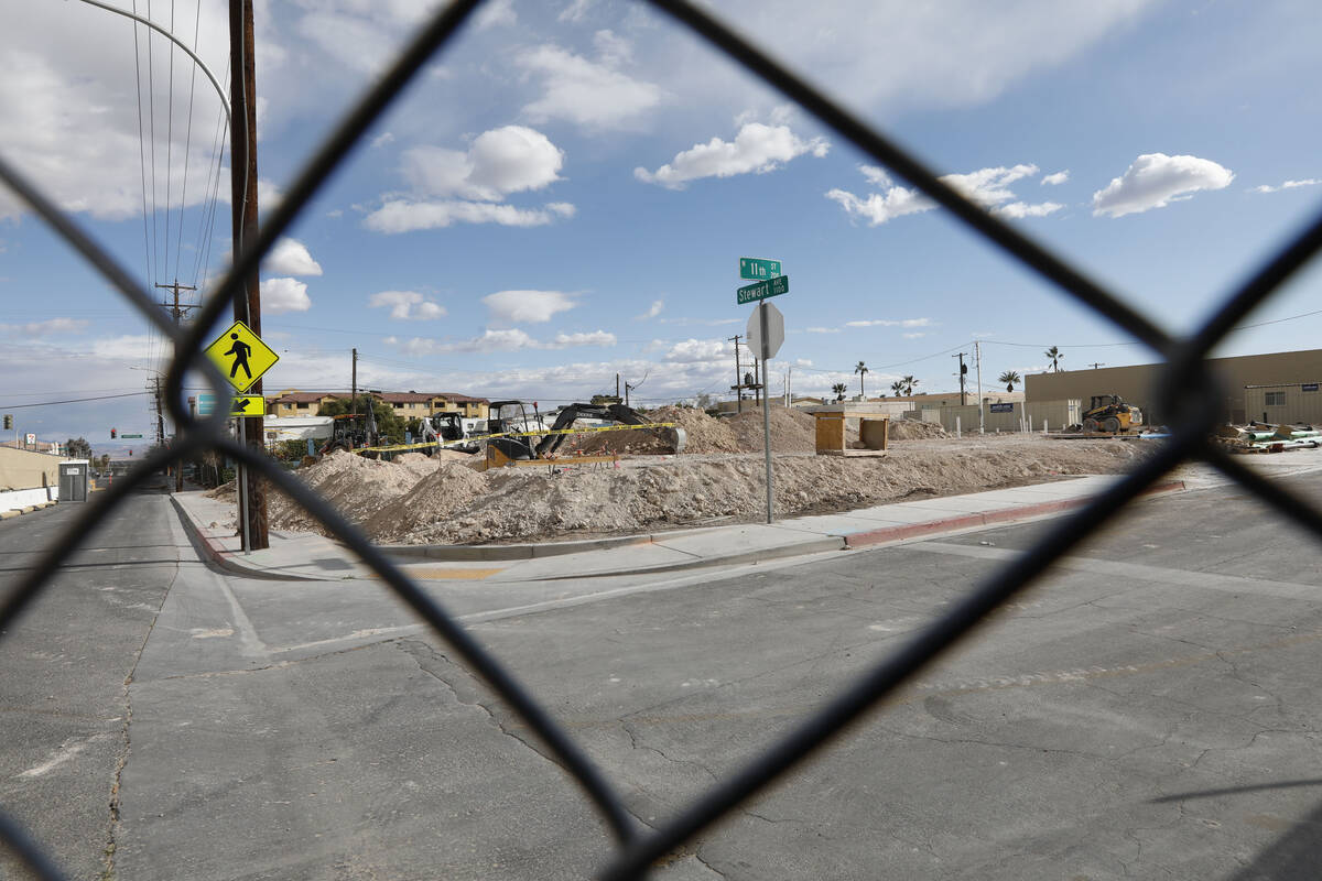 A construction site is seen at the intersection of Stewart Avenue and 11th Street, Friday, Marc ...