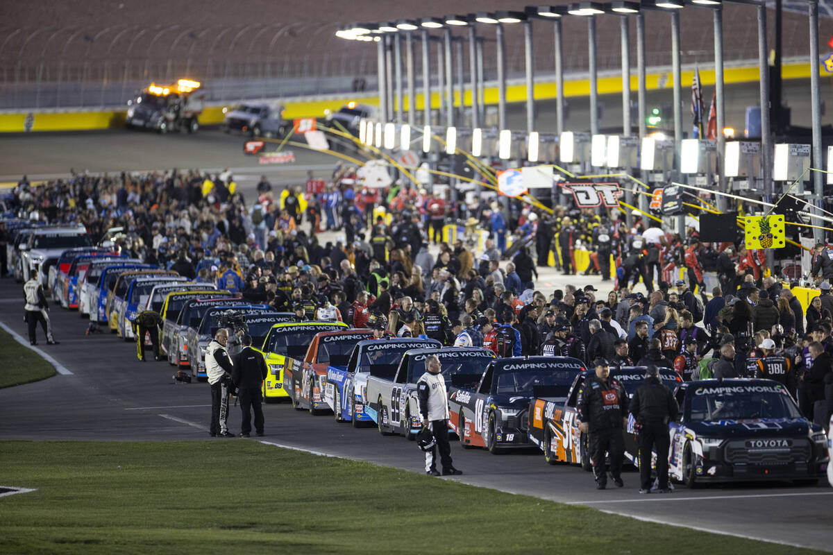 Drivers gets ready to compete in the Nascar Camping World Truck Series 5th Annual Victoria&#x20 ...