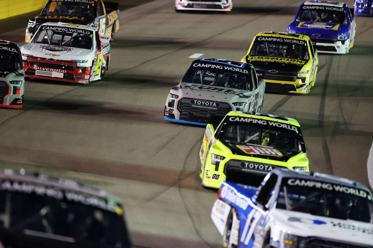 Drivers compete in the Nascar Camping World Truck Series 5th Annual Victoria’s Voice 200 ...