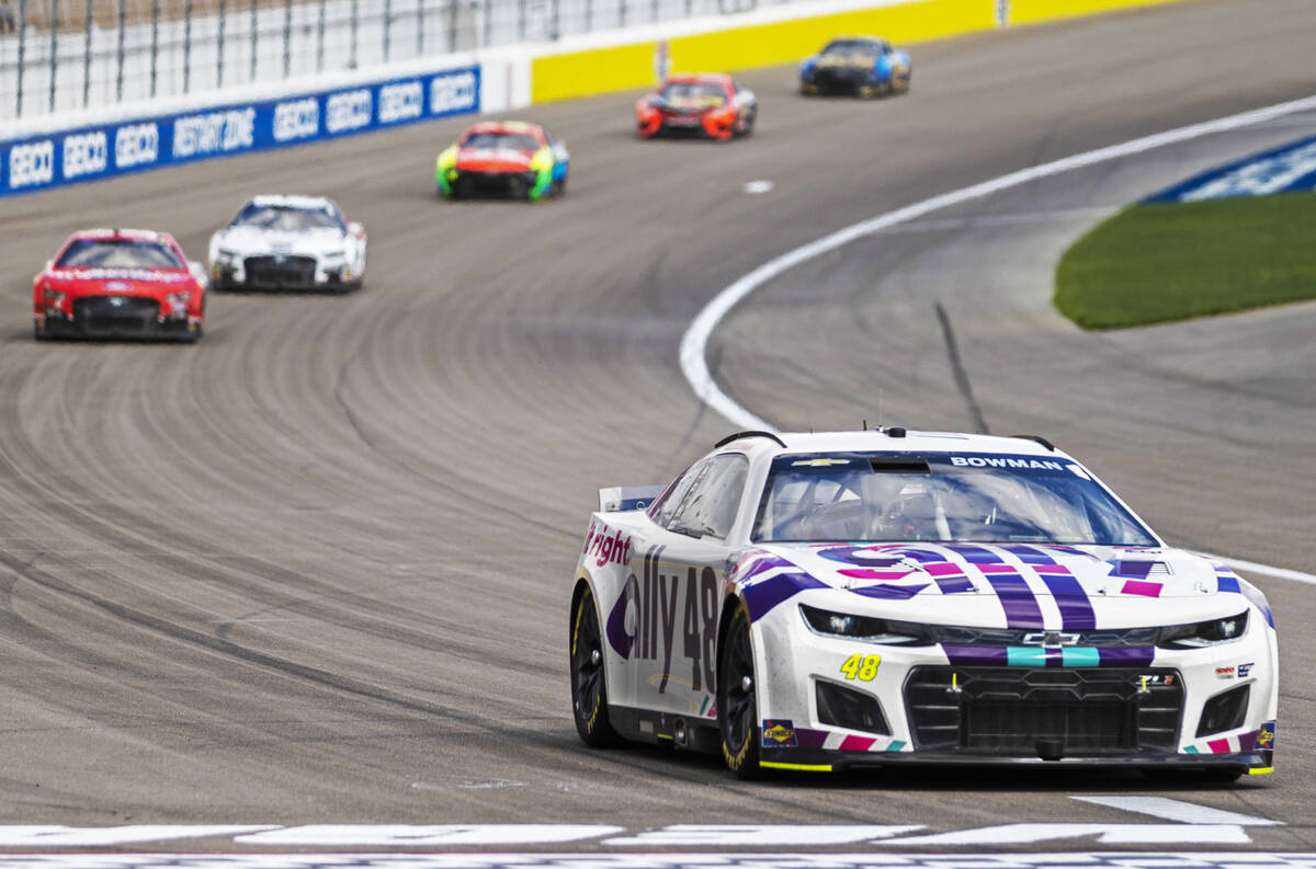 NASCAR Cup Series driver Alex Bowman (48) competes in the Pennzoil 400 NASCAR Cup Series race o ...