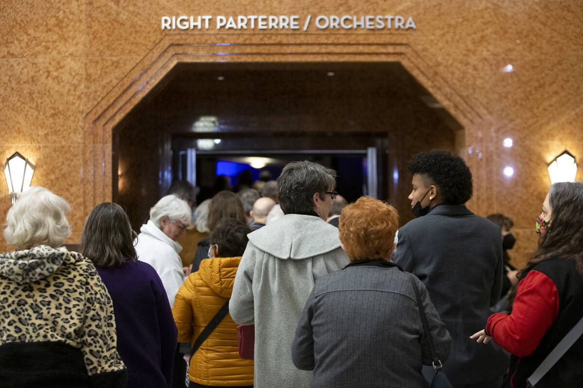 Guests file into the theater for Paul Anka’s performance during the 10th anniversary cel ...