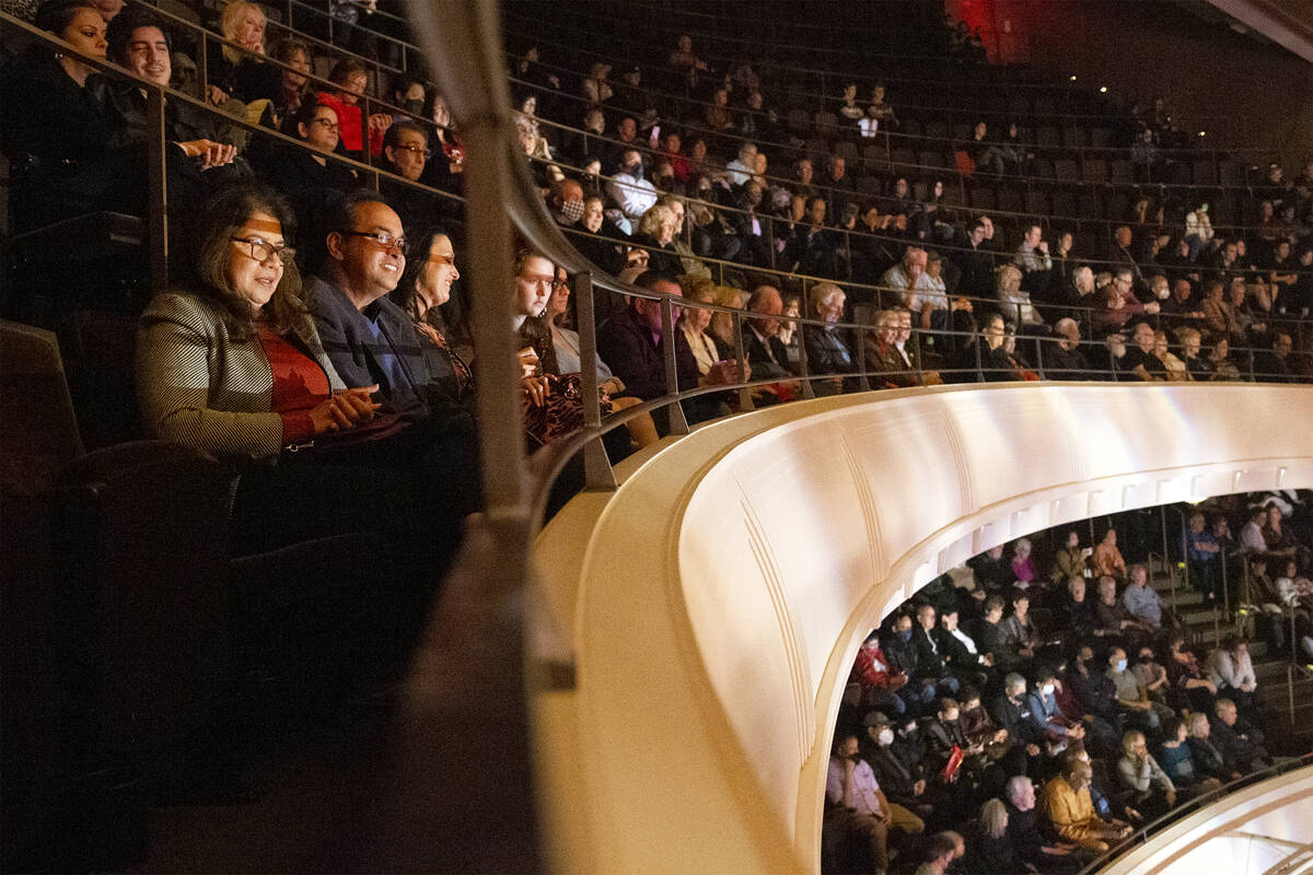 Audience members watch as Paul Anka peforms during the 10th anniversary celebration at The Smit ...