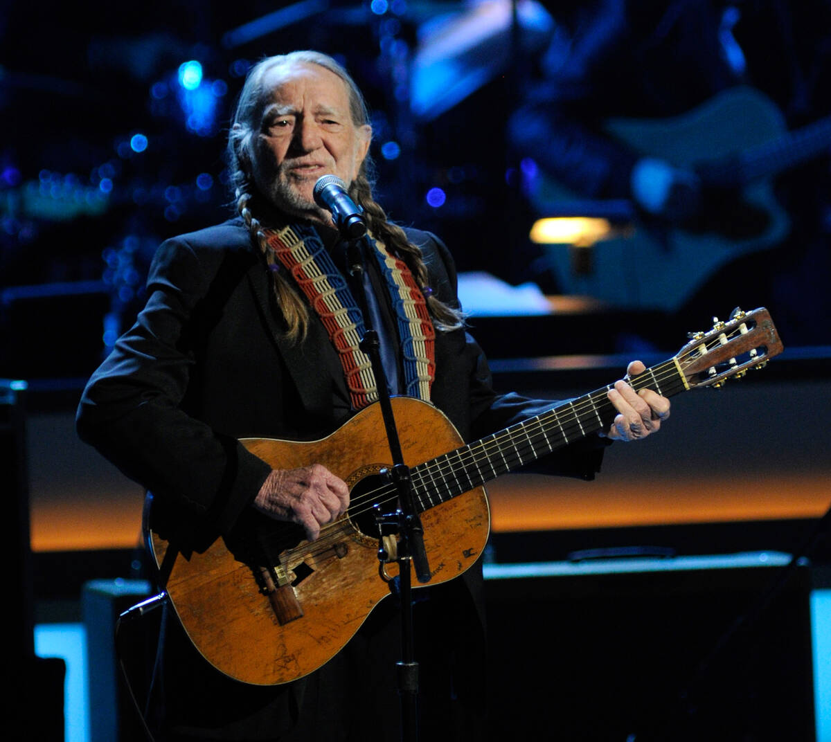 Willie Nelson performs during the opening night of The Smith Center for the Performing Arts on ...