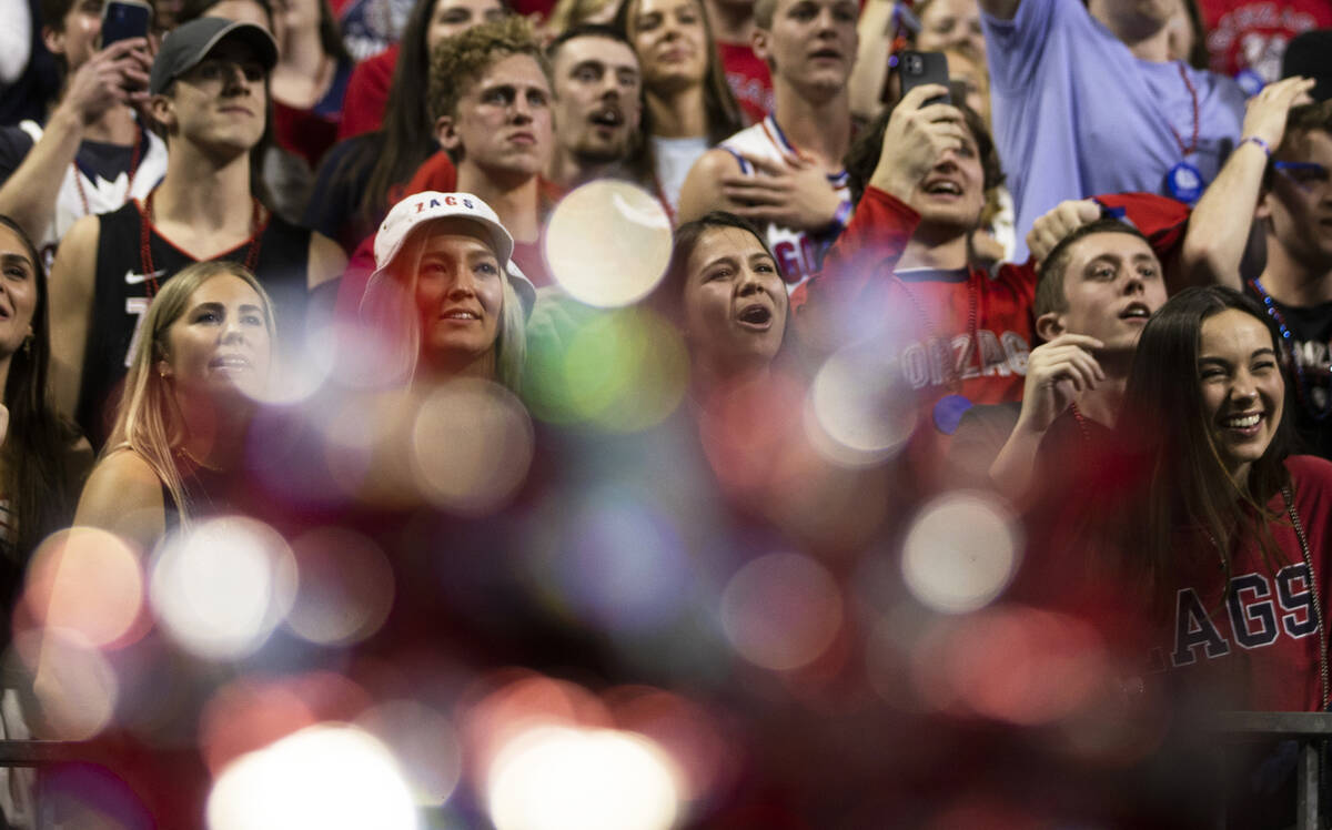 Gonzaga Bulldogs fans during the West Coast Conference tournament finals against St. Mary&#x201 ...