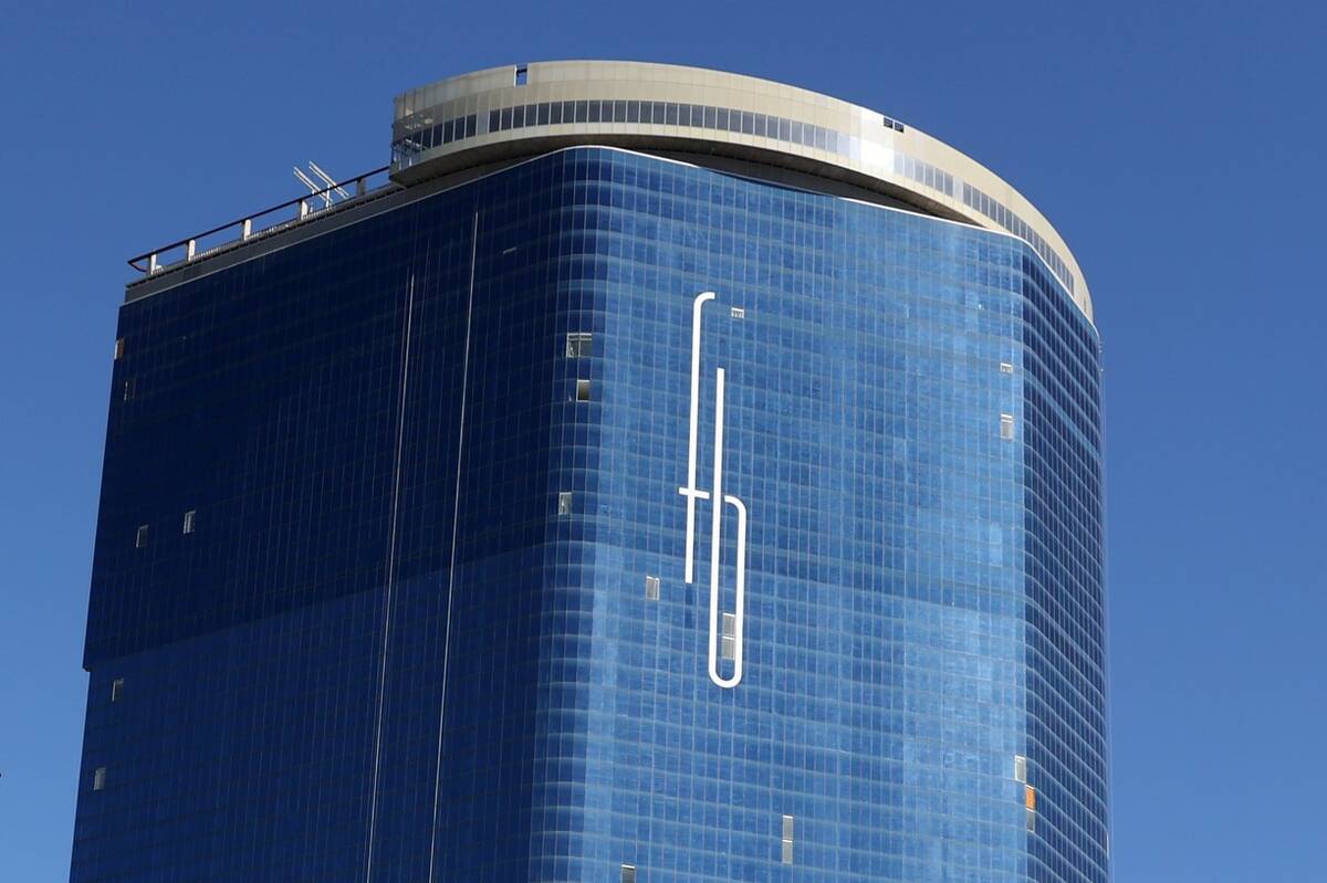 A crane works at the under construction Fontainebleau Las Vegas on the north Strip Friday, Feb. ...