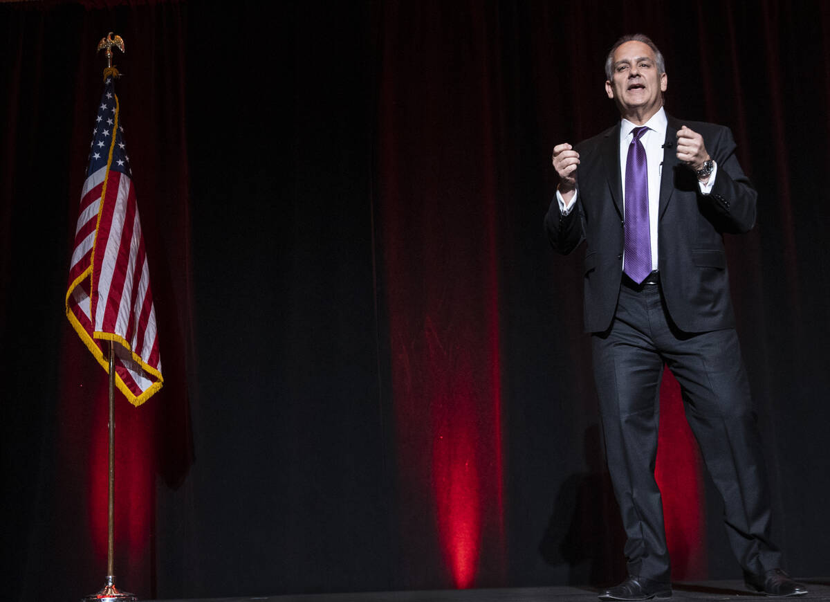 Clark County School District (CCSD) Superintendent Dr. Jesus Jara delivers his 2022 State of th ...