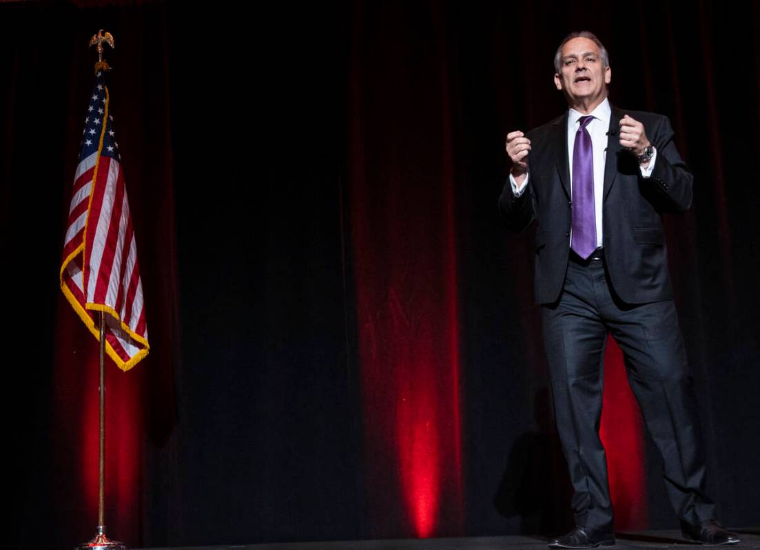 Clark County School District (CCSD) Superintendent Dr. Jesus Jara delivers his 2022 State of th ...