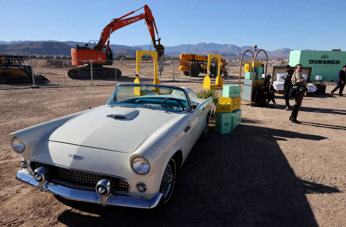 Props are shown during a media event at the construction site for Station Casinos’ newes ...
