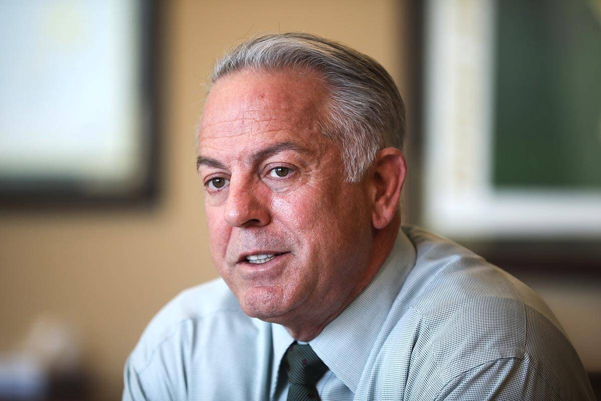 Clark County Sheriff Joe Lombardo speaks with the Review-Journal on Feb. 1, 2022, at Metropolit ...