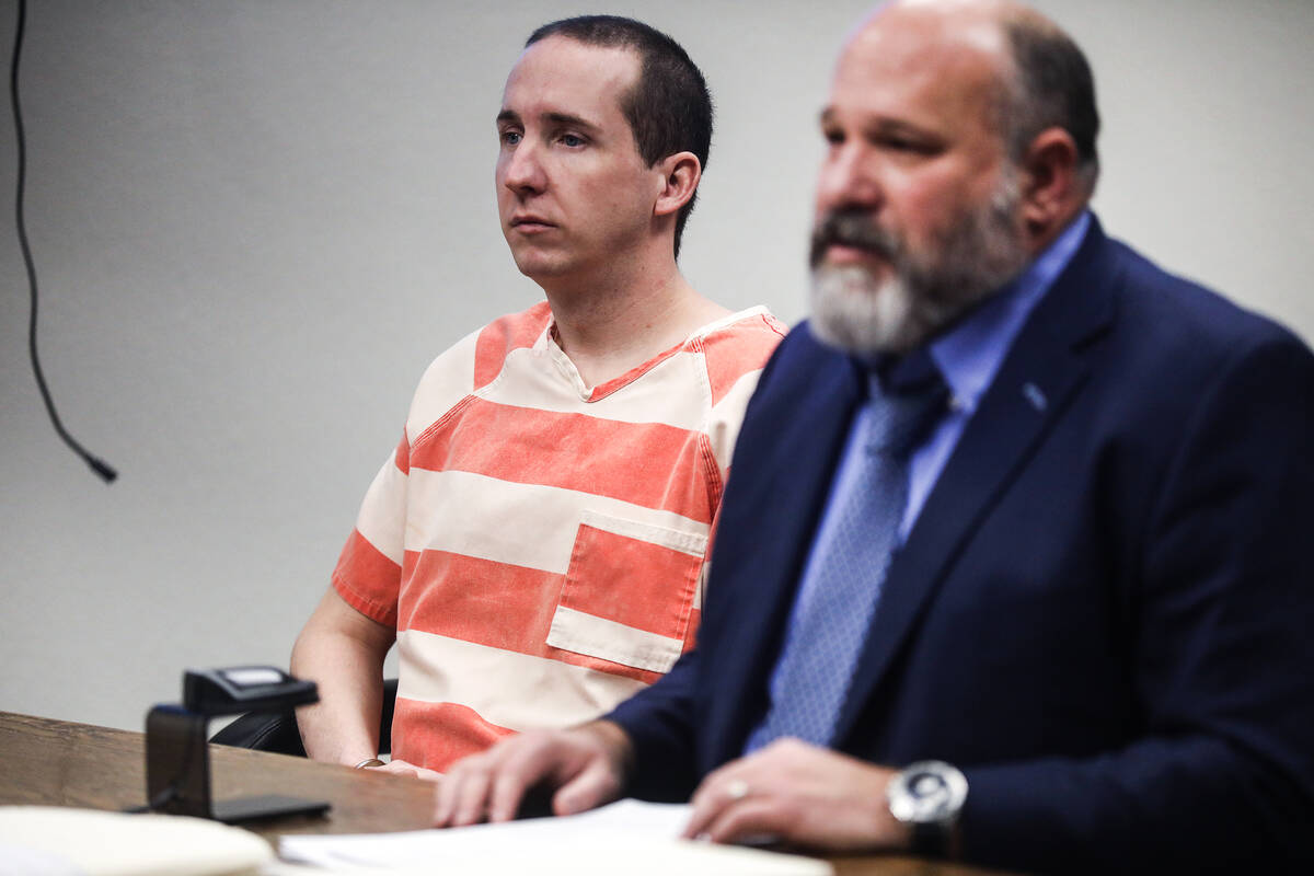 Tyler Kennedy, left, with his attorney Jason Earnest, right, at a hearing where he pleaded guil ...