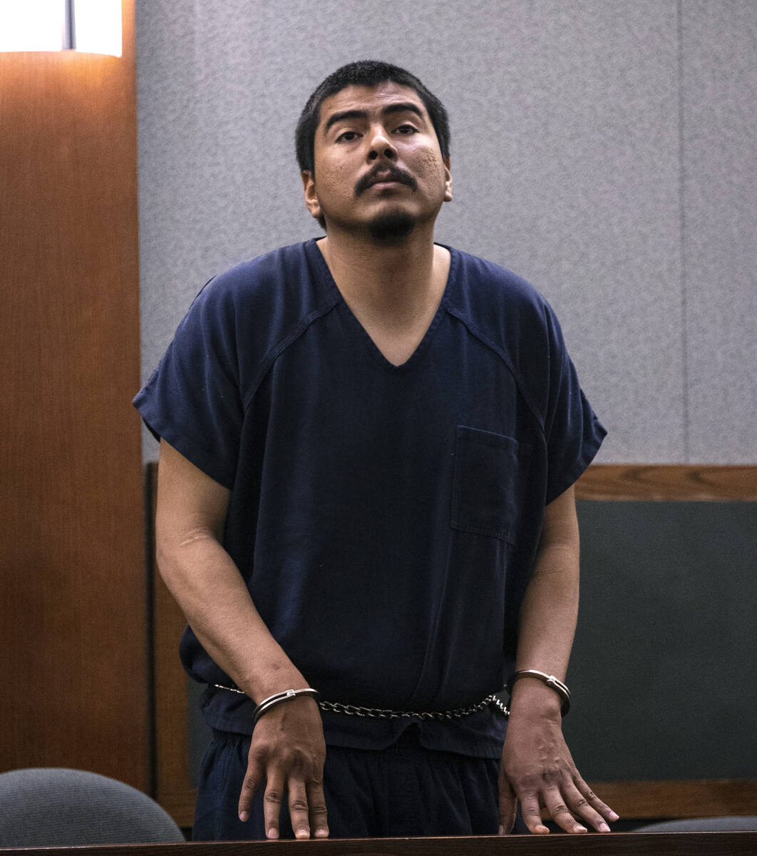 Hector Oswaldo Orellana appears in court at the Regional Justice Center on Wednesday, March 16, ...