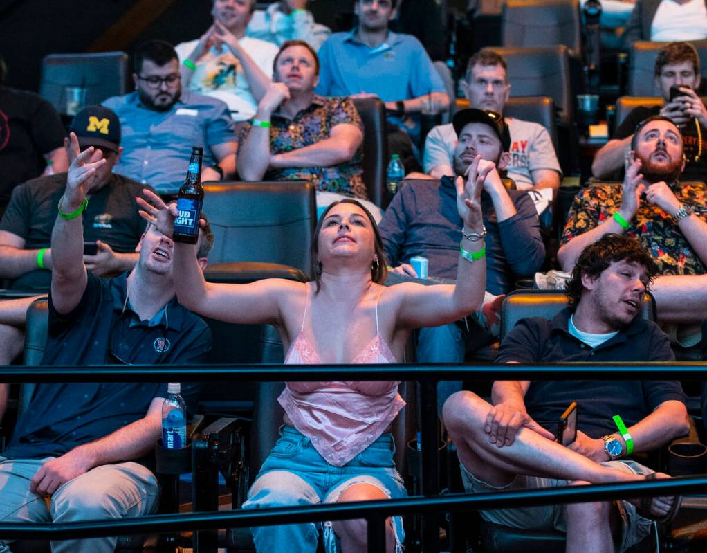 Hailey Kramer of Virginia reacts to a basketball game being played on the second day of March M ...