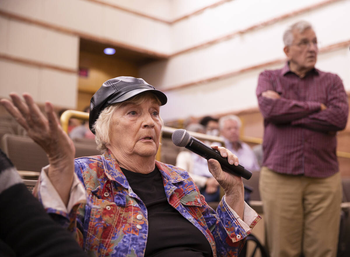 Leslie Doyle, an Airbnb owner/operator, speaks during a town hall regarding the regulation of s ...