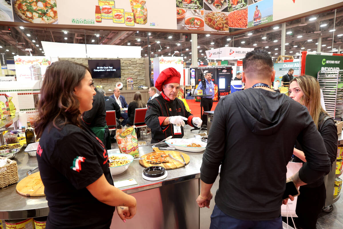 Executive Chef Giacomo Pagano of Carmelina Brands serves conventioneers at the International Pi ...