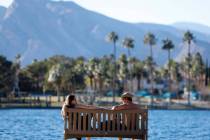 Desert Shores residents Michelle Perlmutter and her husband Alan enjoy a beautiful day by Lake ...