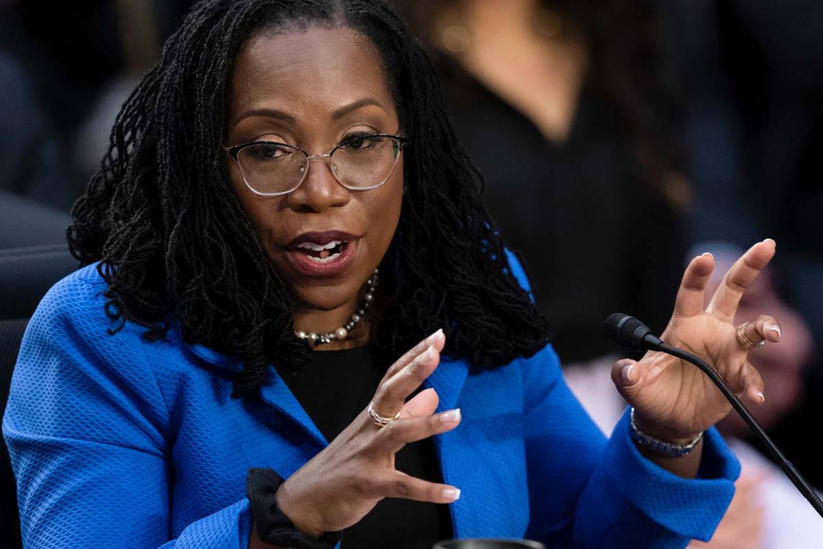 Supreme Court nominee Ketanji Brown Jackson testifies during her Senate Judiciary Committee con ...