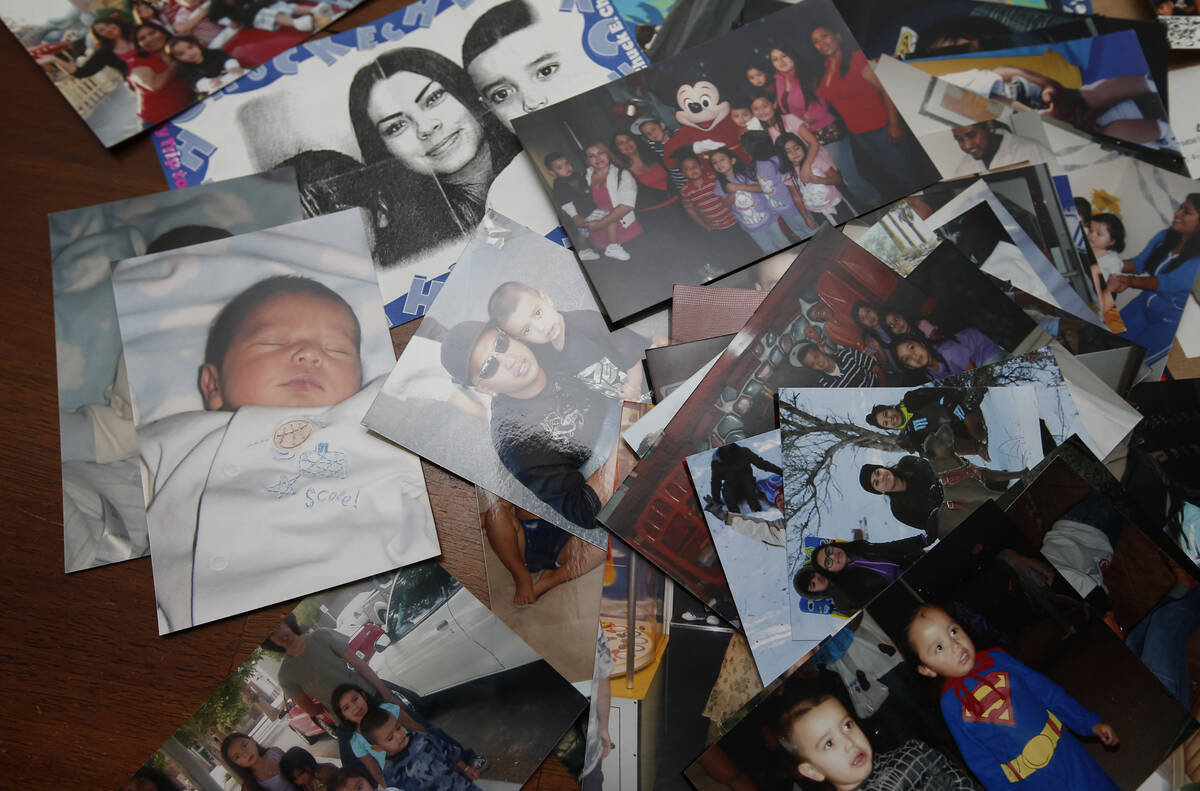 Family photos with Amaru Sinay, who died earlier this month, at the family’s home on Thursday ...