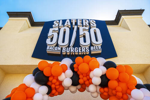 Opening day at the Summerlin Slaters 50/50 on March 23, 2022, in Las Vegas. (Benjamin Hager/Las ...