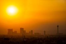 Las Vegas set a record high temperature on Friday, March 25, 2022, and is expected to do the sa ...