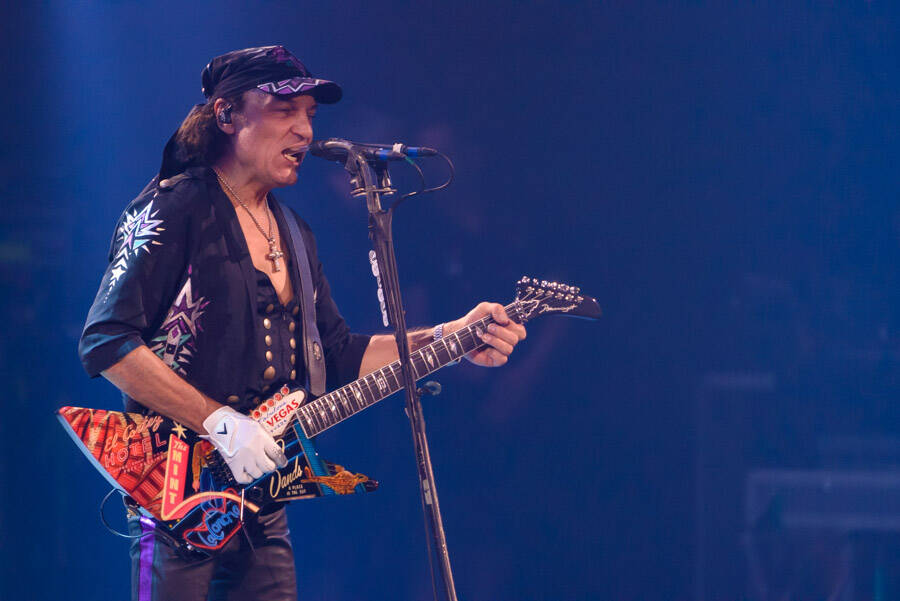 Mattias Jabs the Scorpions is shown at Zappos Theater on Saturday, March 26, 2022. (Pat Gray/Ka ...