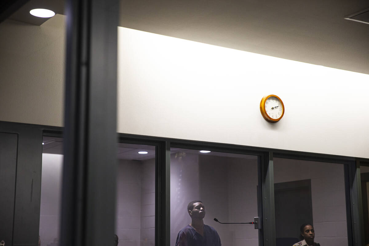 Dennis Commodore looks on during his initial appearance at the Regional Justice Center on Wedne ...