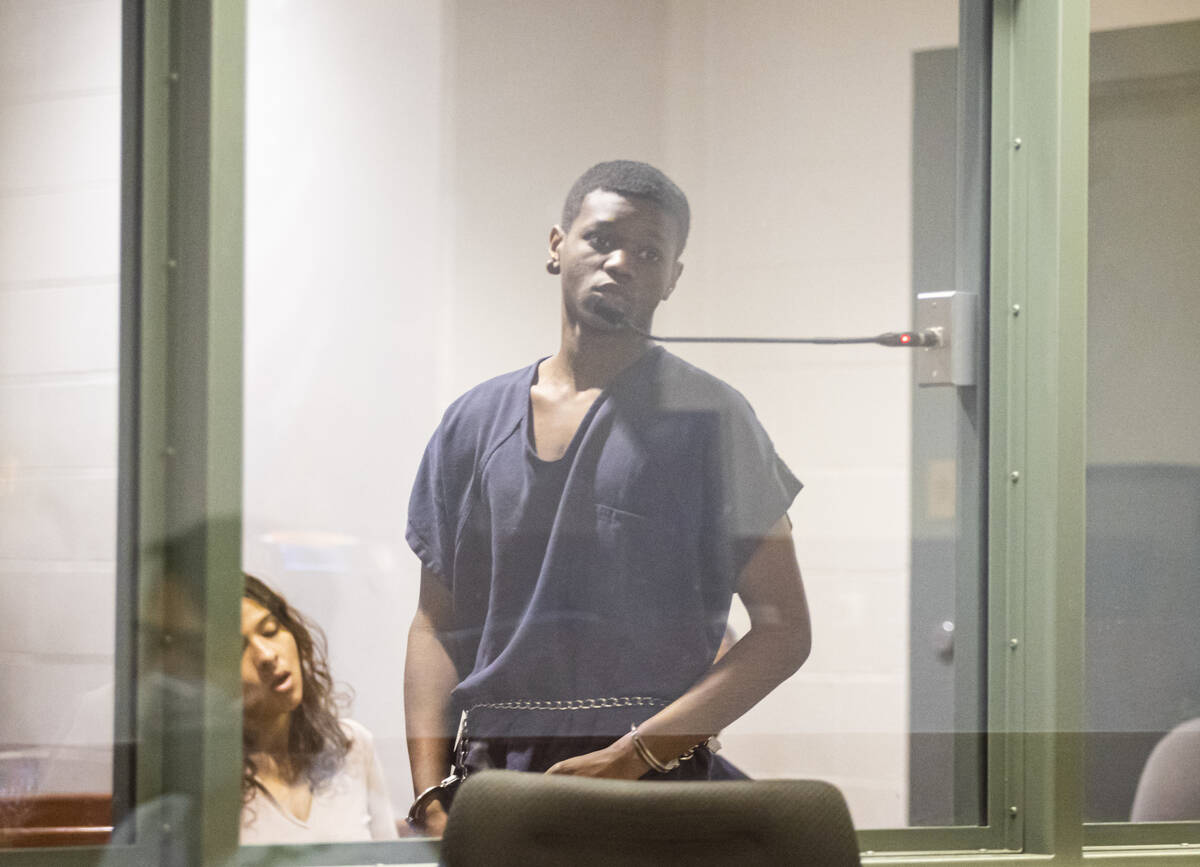 Dennis Commodore looks on during his initial appearance at the Regional Justice Center on Wedne ...