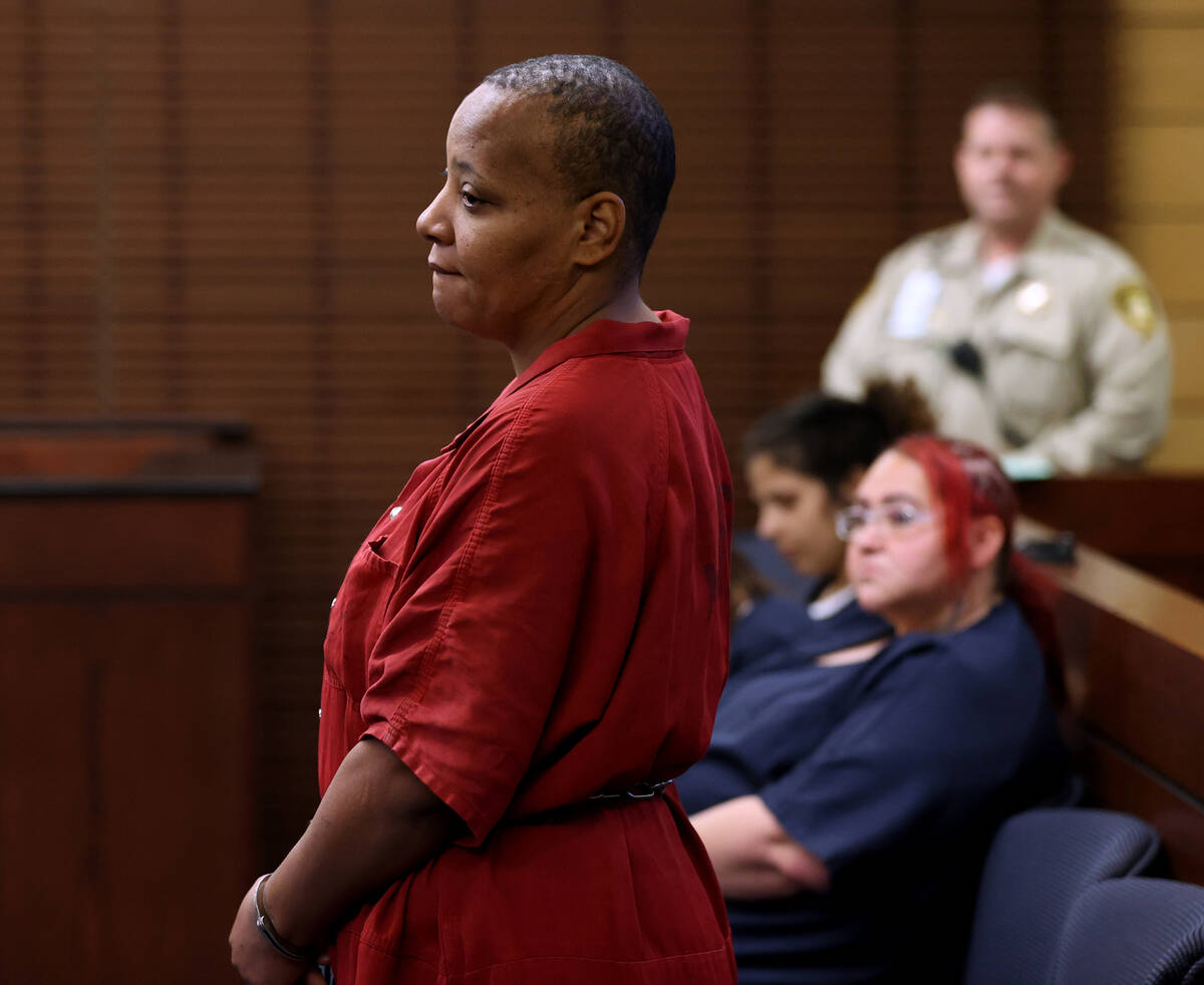 Fatima Mitchell, 36, appears in Henderson Justice Court Thursday, March 31, 2022. Mitchell is a ...