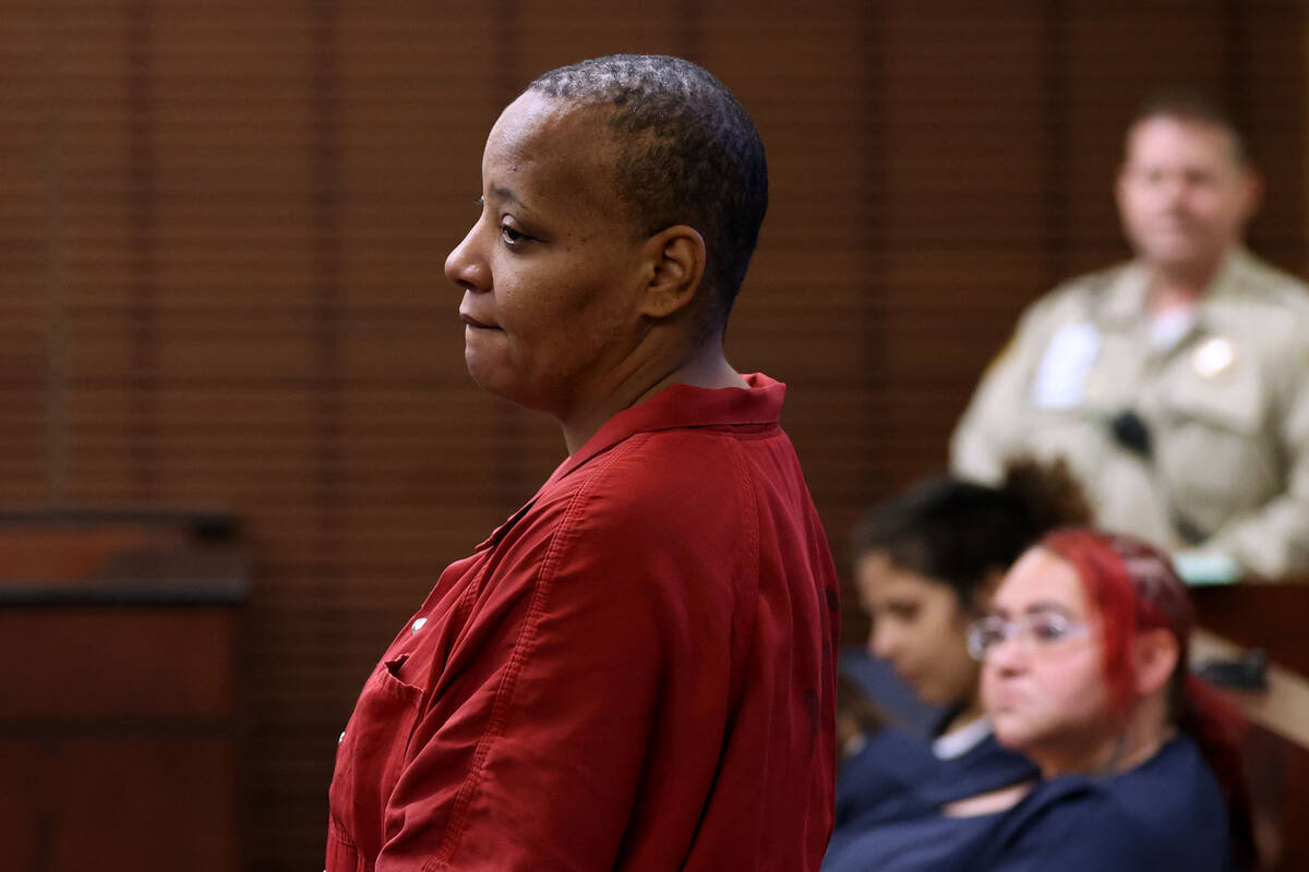 Fatima Mitchell, 36, appears in Henderson Justice Court Thursday, March 31, 2022. Mitchell is a ...