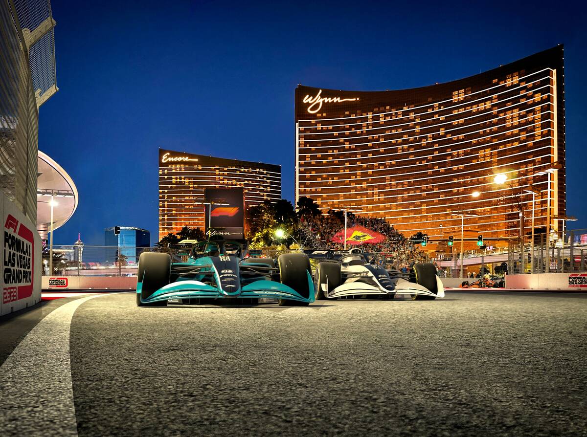 Artist rendering showing what the Formula One's Las Vegas Gran Prix race will look like when it ...