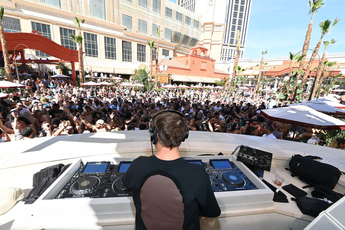 DJ Kaskade performs at Tao Beach Dayclub opening at The Venetian on Firday, April 0, 2022, in L ...